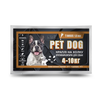 Краплі Pet Dog для собак вагою 4 - 10 кг 1.5 мл