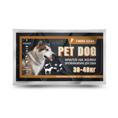 Краплі Pet Dog для собак вігою 30 - 40 кг 6 мл