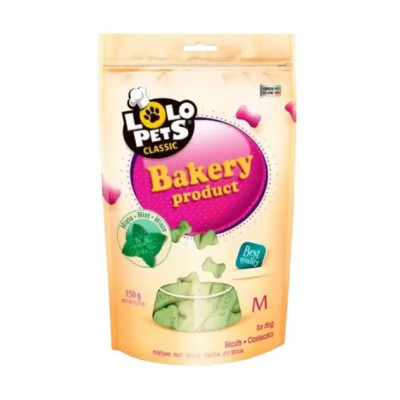 Ласощі для собак Lolo Pets бісквітне печиво кісточки м'ятні "M"