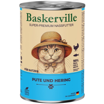Консерва для котів Baskerville з м`ясом індички та риби