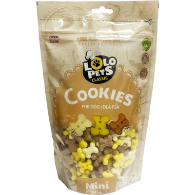 Ласощі для собак Lolo Pets бісквітне печиво кісточки mix "MINI"