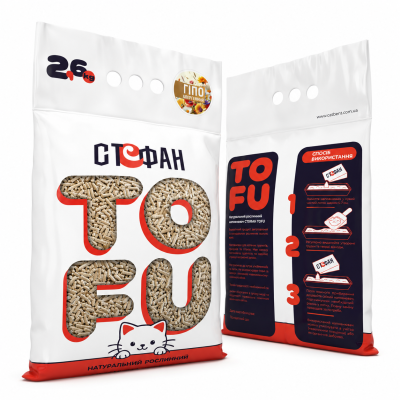 Наповнювач Стефан Tofu натуральний рослинний для котячих туалетів, гіпоалергенний, гранула стандарт