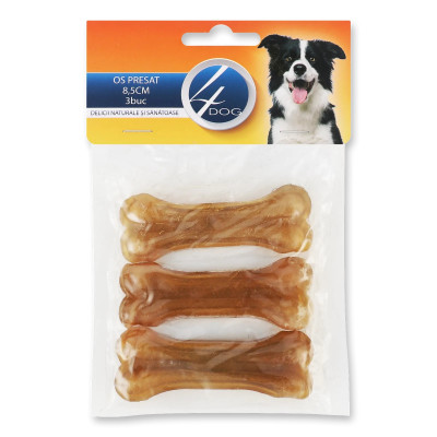 Упаковка ласощів для собак 4Dog пресована кістка (3 шт х 8.5 см)
