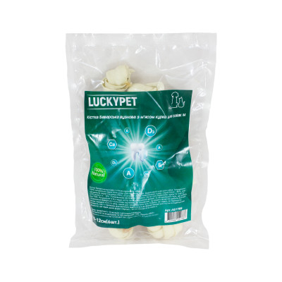 Lucky Pet Кістка Баварська вузлова №2 M+м'ясо курки (розпродаж), 10-12 см