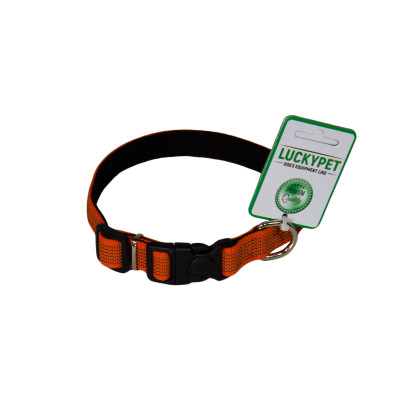 Нашийник з прогумованної стрічки підшитий Lucky Pet Помаранчевий
