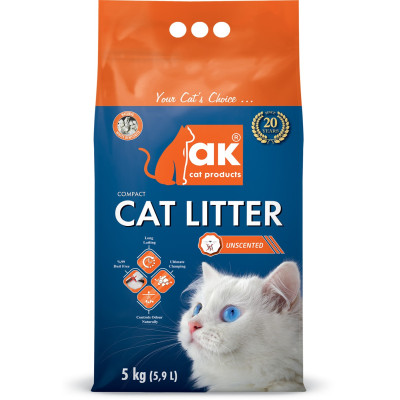 Наповнювач бентонітовий AK Cat COMPACT CAT LITTER грудкувальний Натуральний