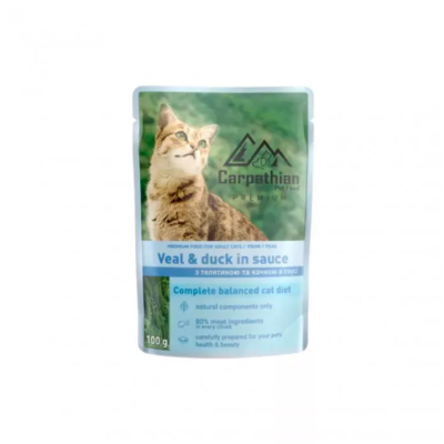 Carpathian pet food павуч для котів Телятина з качкою у соусі