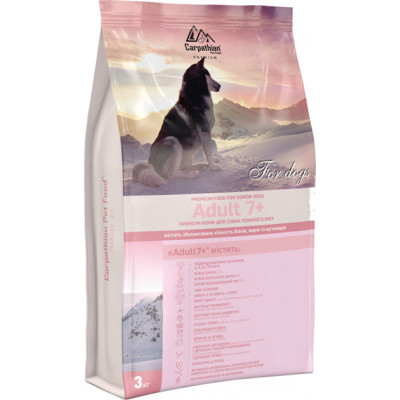 Сухий корм для літніх собак від 7 років Carpathian Pet Food Adult 7+ з куркою, морським окунем та рисом