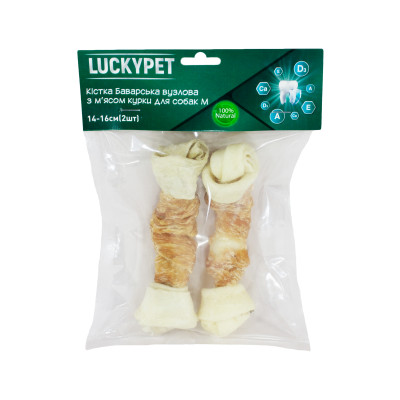 Lucky Pet Кістка Баварська вузлова №3 M+м'ясо курки, 14-16 см (розпродаж)