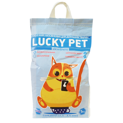 Наповнювач Lucky Pet бентонітовий з ароматом лаванди, средня гранула (1,5 - 2,5 мм)