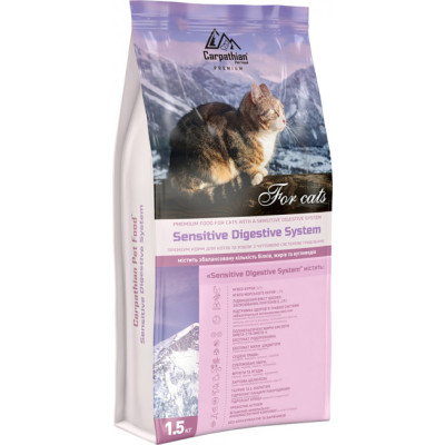 Сухий корм для кішок з чутливою системою травлення від 1 року Carpathian Pet Food Sensitive Digestive System з куркою та морським окунем