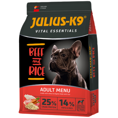 Сухий корм для дорослих собак JULIUS-К9 HighPremium ADULТ Vital Essentials Яловичина та Рис