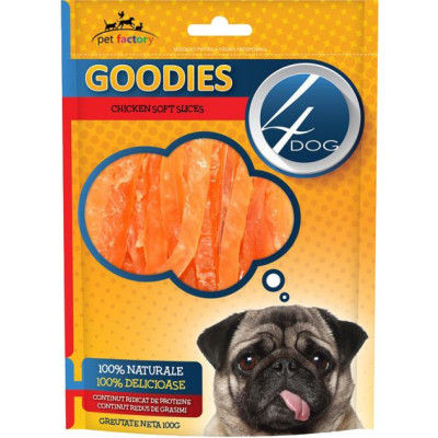 Ласощі для собак 4Dog скибочки з курки