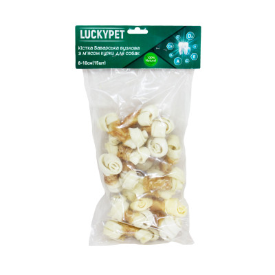 Lucky Pet Кістка Баварська вузлова №1 + м'ясо курки 8-10 см (розпродаж)