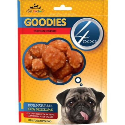 Ласощі для собак 4Dog поппери з курки