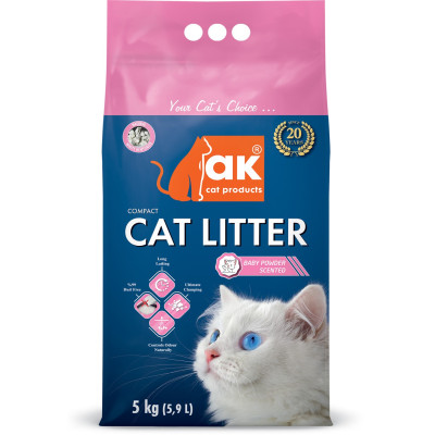 Наповнювач бентонітовий AK Cat COMPACT CAT LITTER грудкувальний Дитяча присипка