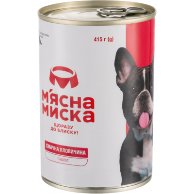 Паштет для дорослих собак М`ясна миска з яловичиною 