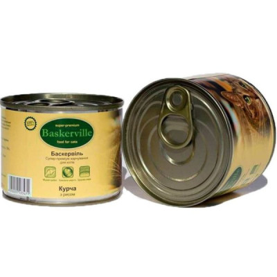Консерва для котів Baskerville Курка з рисом