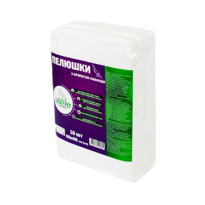 Пелюшки гігієнічні поглинаючі з ароматом лаванди Lucky Pet 60x90