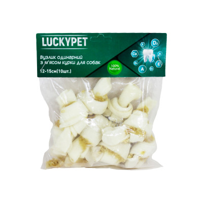 Вузол Lucky Pet одинарний №4+м'ясо курки (розпродаж), 12-15см