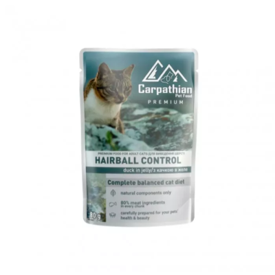 Carpathian pet food пауч для котів Hairball control Качка в желе (для виведення шерсті)