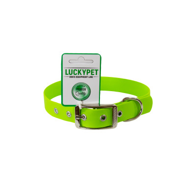 Нашийник з водонепроникної стрічки з металевою пряжкою Салатовий Lucky Pet
