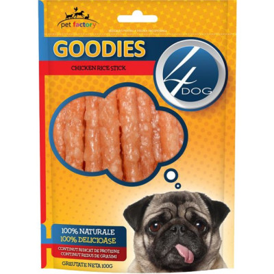 Ласощі для собак 4Dog палички з куркою та рисом