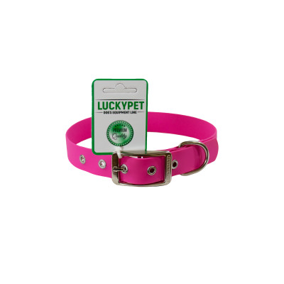 Нашийник з водонепроникної стрічки з металевою пряжкою Рожевий Lucky Pet