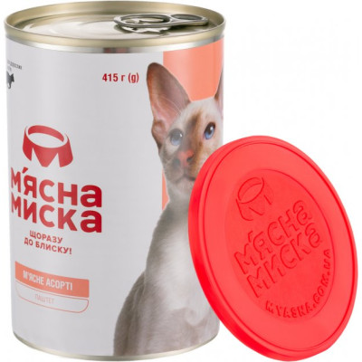 Паштет для дорослих котів М'ясна миска м`ясне асортів