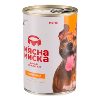 Паштет для дорослих собак М`ясна миска з куркою 
